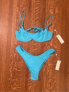 Frankies Bikinis Turquoise Bikini set- size L